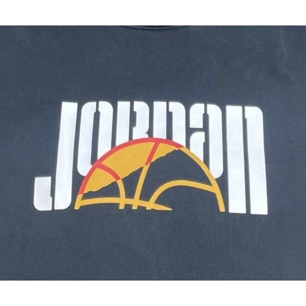 Nike Jordan Hoodie Mens Size XL Black Spell Out Graphic Pullover Sweatshirt